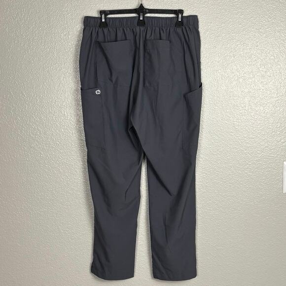 Spread Good Cheer Women’s Size Petite Large Grey Polyester Cargo Scrub Pants - Picture 3 of 8
